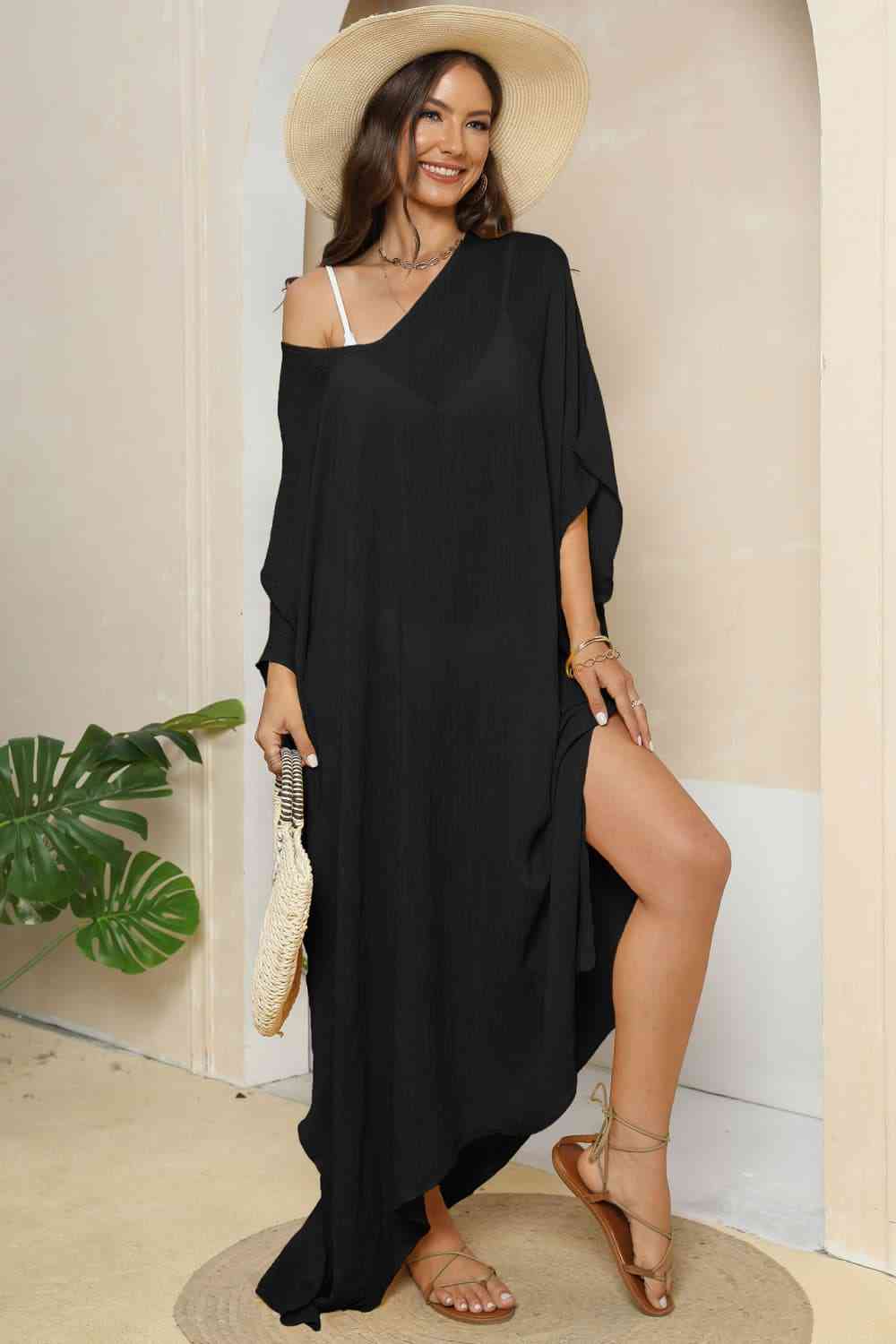 V-Neck Three-Quarter Sleeve Cover-Up for a perfect OOTD – dress to impress outfits from Amexza