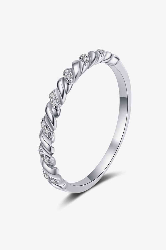 Moissanite Rhodium-Plated Half-Eternity Ring Silver for a perfect OOTD – dress to impress outfits from Amexza