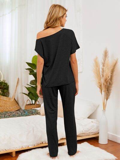 Boat Neck Top and Pants Lounge Set for a perfect OOTD – dress to impress outfits from Amexza
