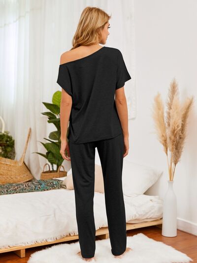 Boat Neck Top and Pants Lounge Set for a perfect OOTD – dress to impress outfits from Amexza