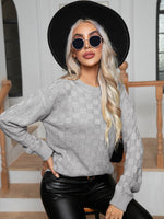 Round Neck Drop Shoulder Sweater for a perfect OOTD – dress to impress outfits from Amexza