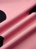 Polka Dot Tie Waist Flounce Sleeve Dress