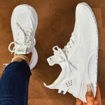 Round Toe Mesh Platform Athletic White for a perfect OOTD – dress to impress outfits from Amexza