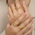 Titanium Steel Snake Shape Bypass Ring for a perfect OOTD – dress to impress outfits from Amexza