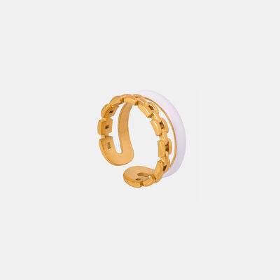 Enamel 18K Gold-Plated Open Ring Gold 7 for a perfect OOTD – dress to impress outfits from Amexza