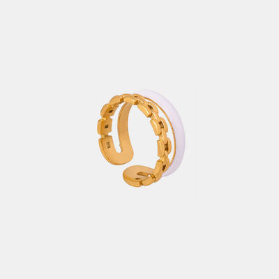 Enamel 18K Gold-Plated Open Ring Gold 7 for a perfect OOTD – dress to impress outfits from Amexza