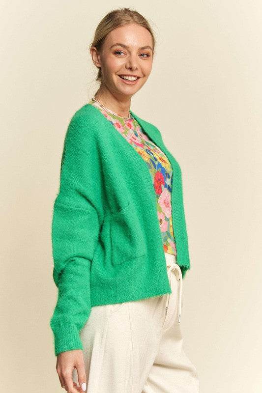 Davi & Dani Open Front Drop Shoulder Cardigan for a perfect OOTD – dress to impress outfits from Amexza