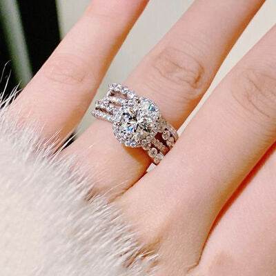 3 Carat Moissanite 925 Sterling Silver Layered Ring for a perfect OOTD – dress to impress outfits from Amexza