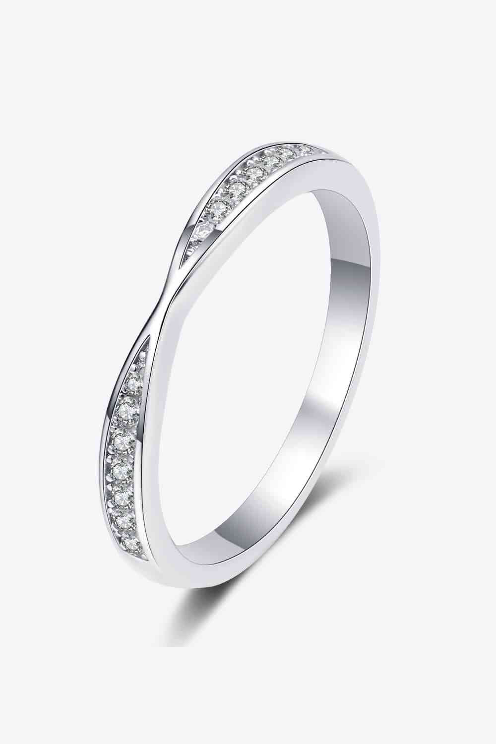 Moissanite Rhodium-Plated Ring Silver for a perfect OOTD – dress to impress outfits from Amexza