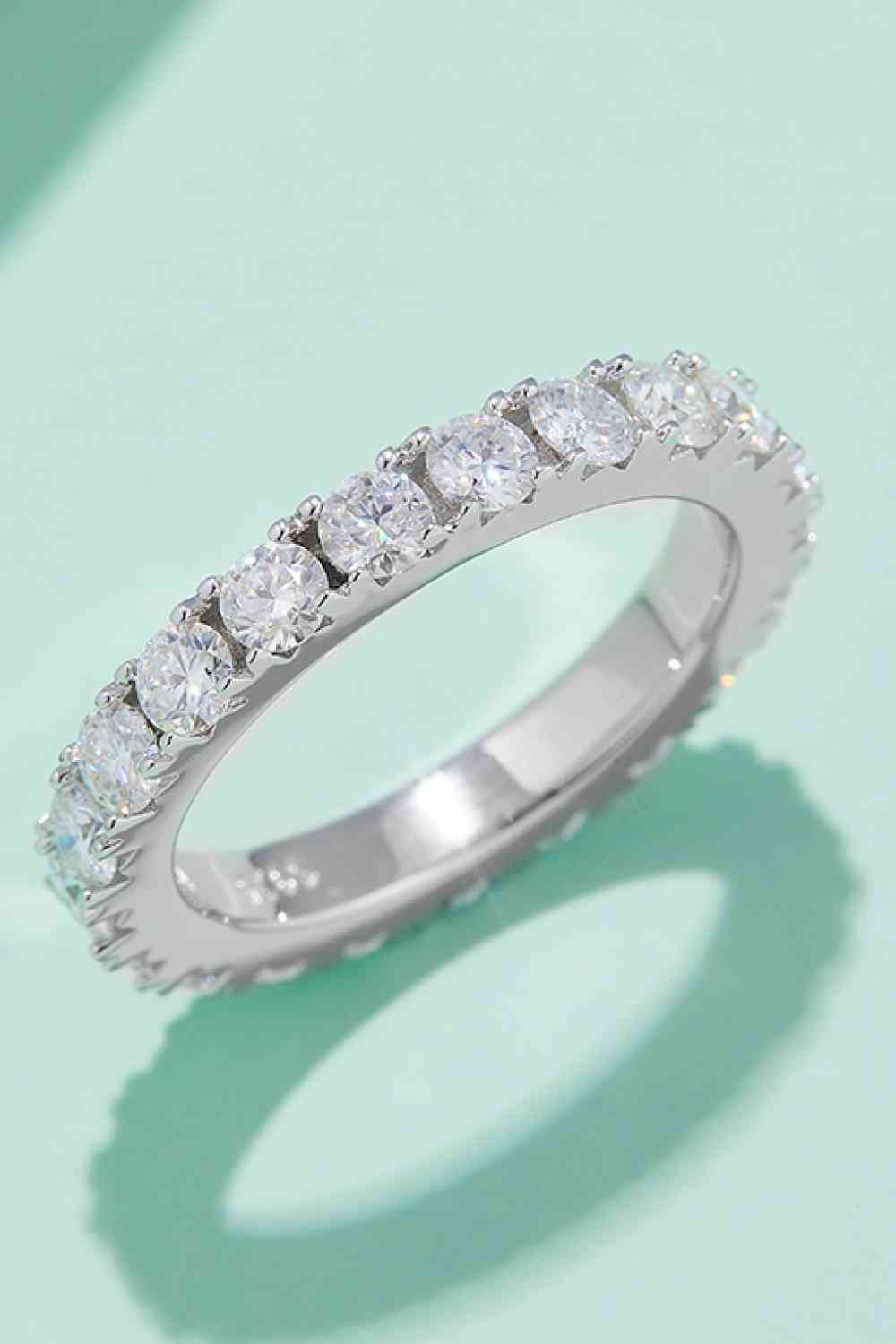 2.3 Carat Moissanite 925 Sterling Silver Eternity Ring Silver for a perfect OOTD – dress to impress outfits from Amexza