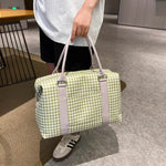 Houndstooth Canvas Travel Bag for a perfect OOTD – dress to impress outfits from Amexza