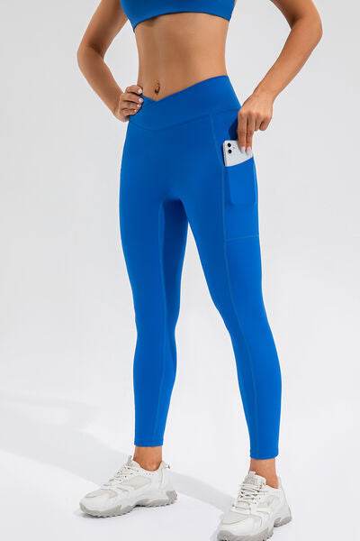 High Waist Active Leggings with Pockets - Amexza