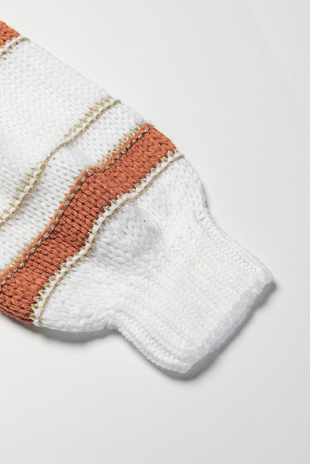 Striped Round Neck Dropped Shoulder Sweater for a perfect OOTD – dress to impress outfits from Amexza