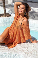 Angel Wings Openwork Slit Scoop Neck Cover Up for a perfect OOTD – dress to impress outfits from Amexza