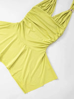 Ruched Halter Neck Bodycon Mini Dress