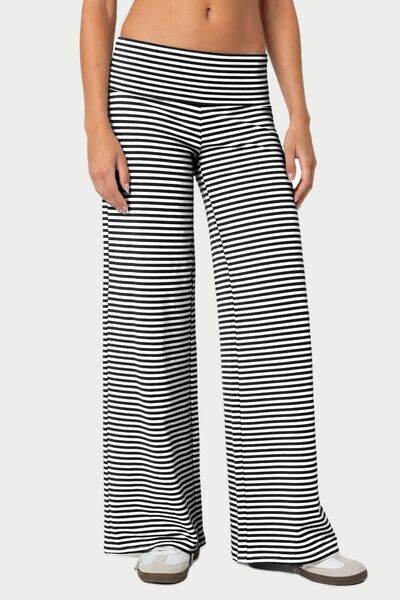 Striped Wide Leg Pants Black for a perfect OOTD – dress to impress outfits from Amexza