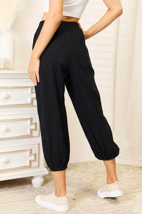 Shiny Decorative Button Cropped Pants for a perfect OOTD – dress to impress outfits from Amexza