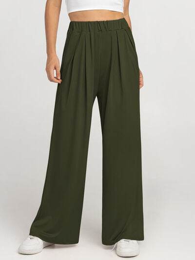 Elastic Waist Wide Leg Pants for a perfect OOTD – dress to impress outfits from Amexza