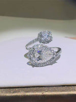 2 Carat Moissanite 925 Sterling Silver Bypass Ring for a perfect OOTD – dress to impress outfits from Amexza