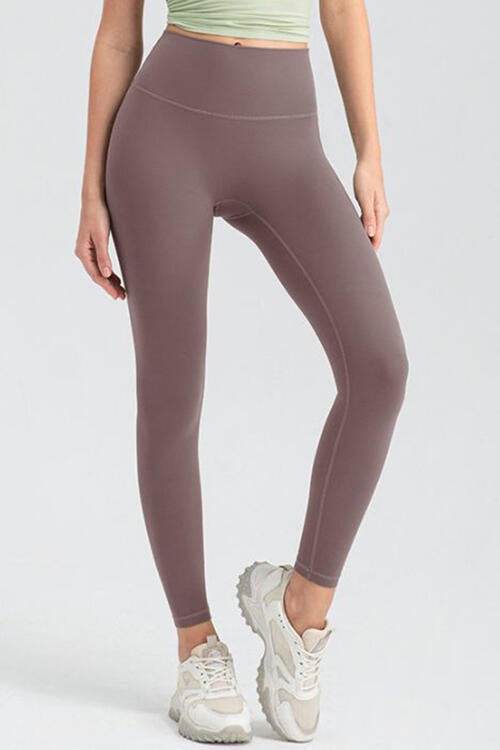 Wide Waistband High Waist Sport Leggings - Amexza