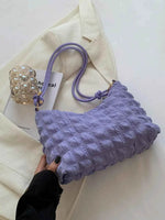Quilted Bubble Textured Shoulder Bag Lilac One Size for a perfect OOTD – dress to impress outfits from Amexza
