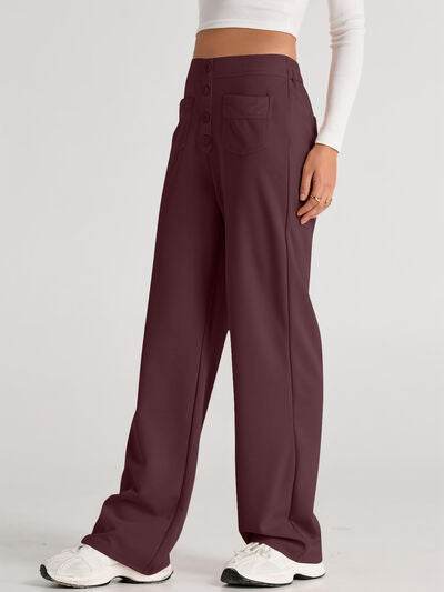 High Waist Wide Leg Pants Deep Purple for a perfect OOTD – dress to impress outfits from Amexza