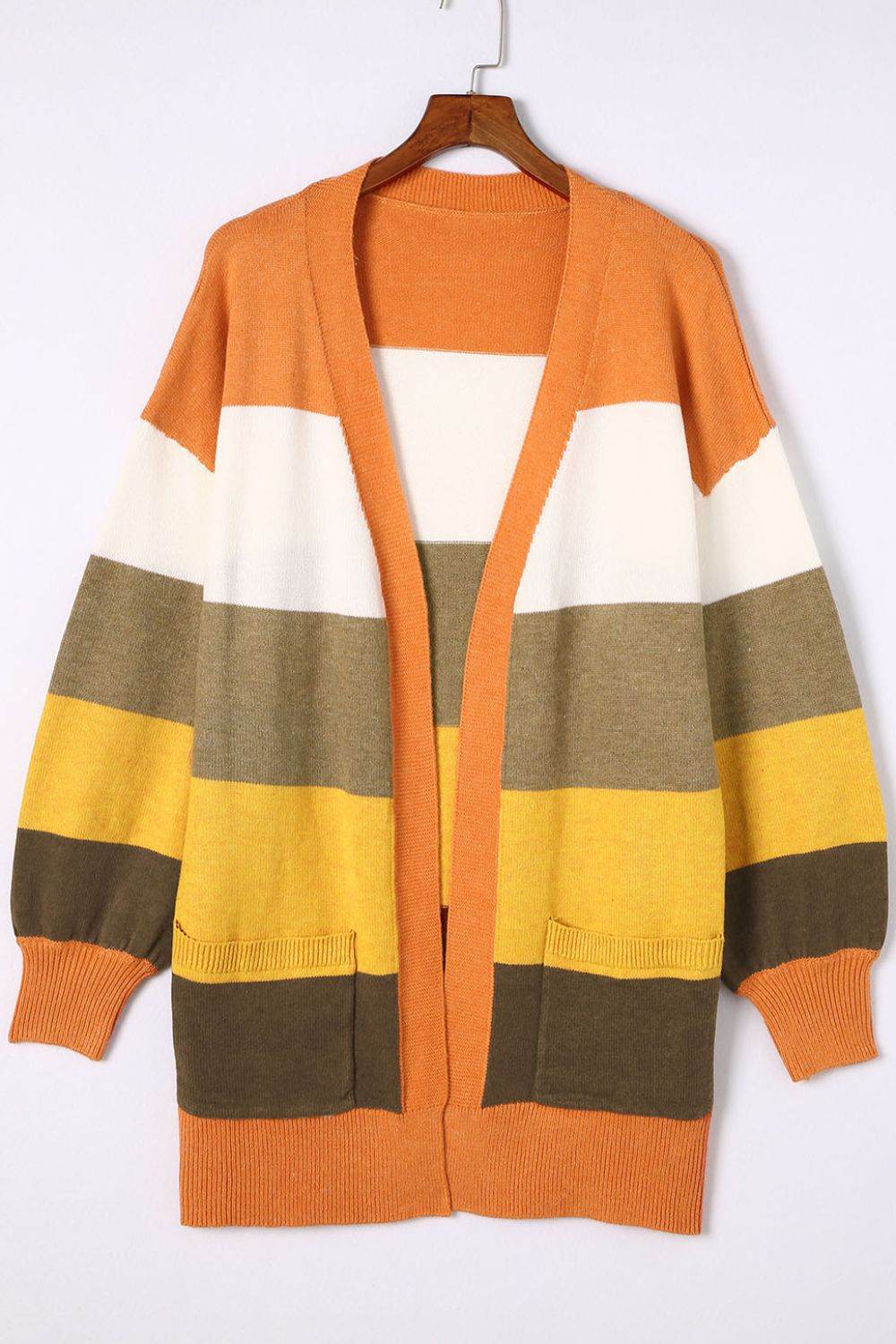 Open Front Color Block Cardigan for a perfect OOTD – dress to impress outfits from Amexza