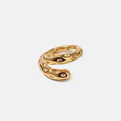 Titanium Steel Gold-Plated Bypass Ring Gold One Size for a perfect OOTD – dress to impress outfits from Amexza