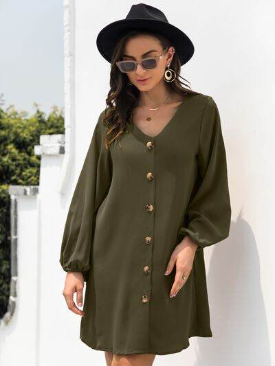 V-Neck Long Sleeve Mini Dress for a perfect OOTD – dress to impress outfits from Amexza