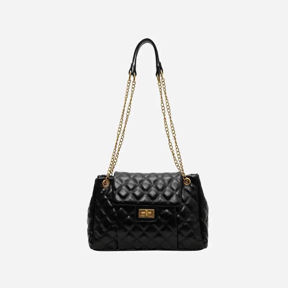 PU Leather Shoulder Bag Black One Size for a perfect OOTD – dress to impress outfits from Amexza