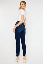 Full Size High Rise Frayed Ankle Skinny Jeans - Amexza