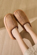 Thermal Round Toe Platform Slippers Caramel for a perfect OOTD – dress to impress outfits from Amexza