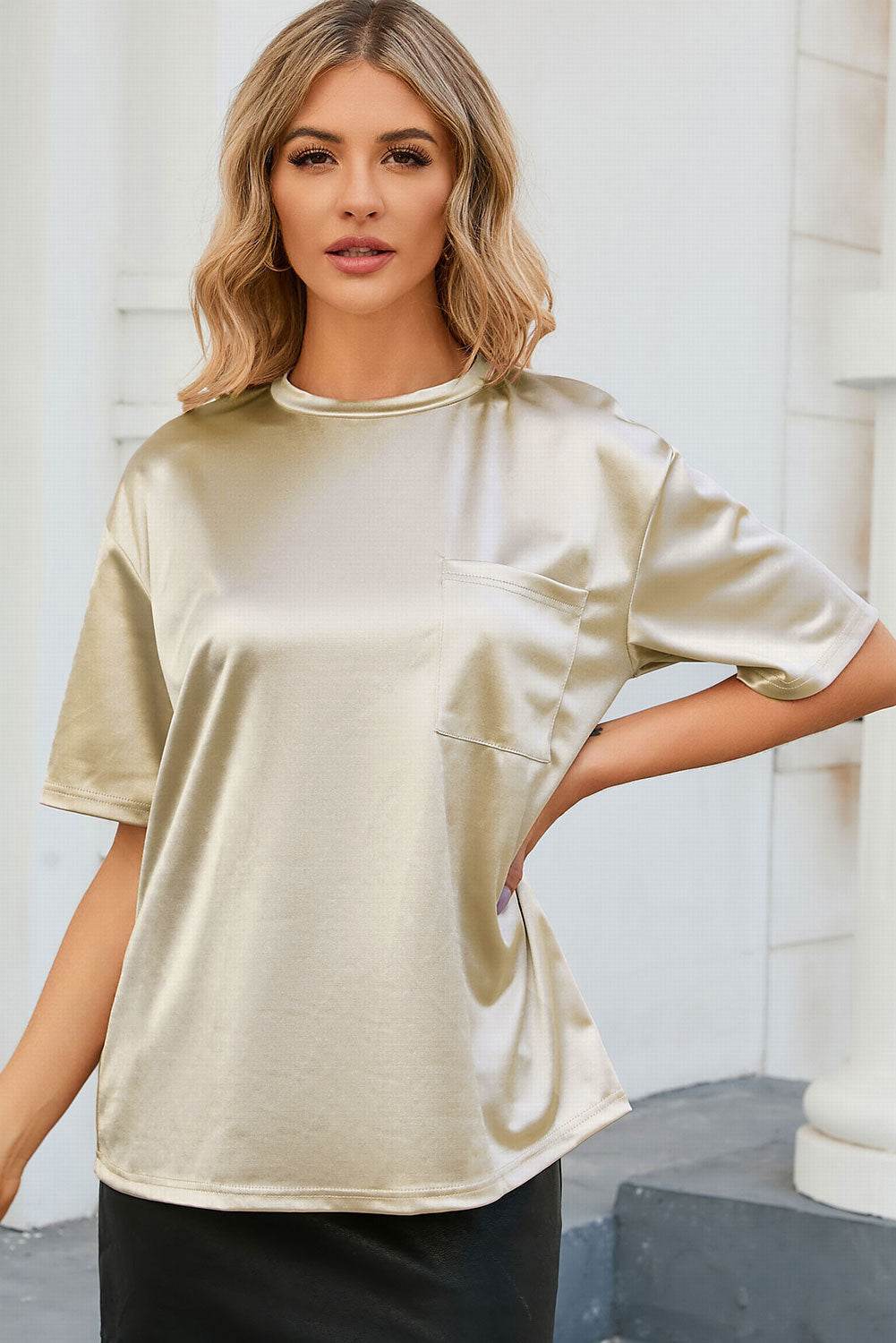 Round Neck Dropped Shoulder Top for a perfect OOTD – dress to impress outfits from Amexza