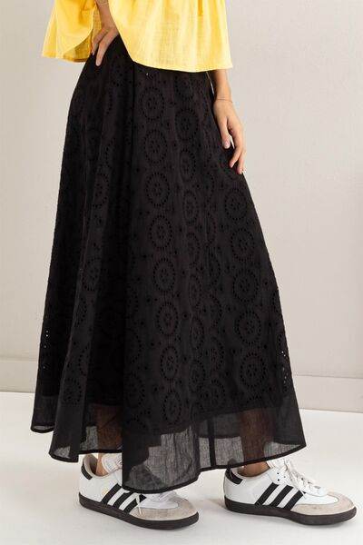 HYFVE Eyelet High-Waist Midi Skirt Black for a perfect OOTD – dress to impress outfits from Amexza