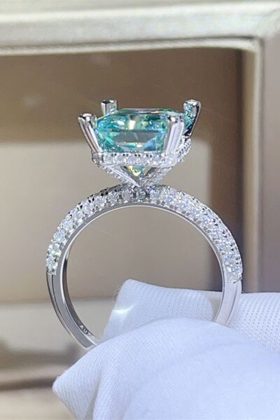 5 Carat Moissanite 925 Sterling Silver Ring Teal for a perfect OOTD – dress to impress outfits from Amexza