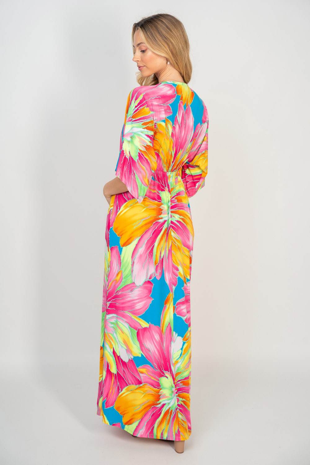 White Birch Printed V-Neck Maxi Dress with Pockets for a perfect OOTD – dress to impress outfits from Amexza