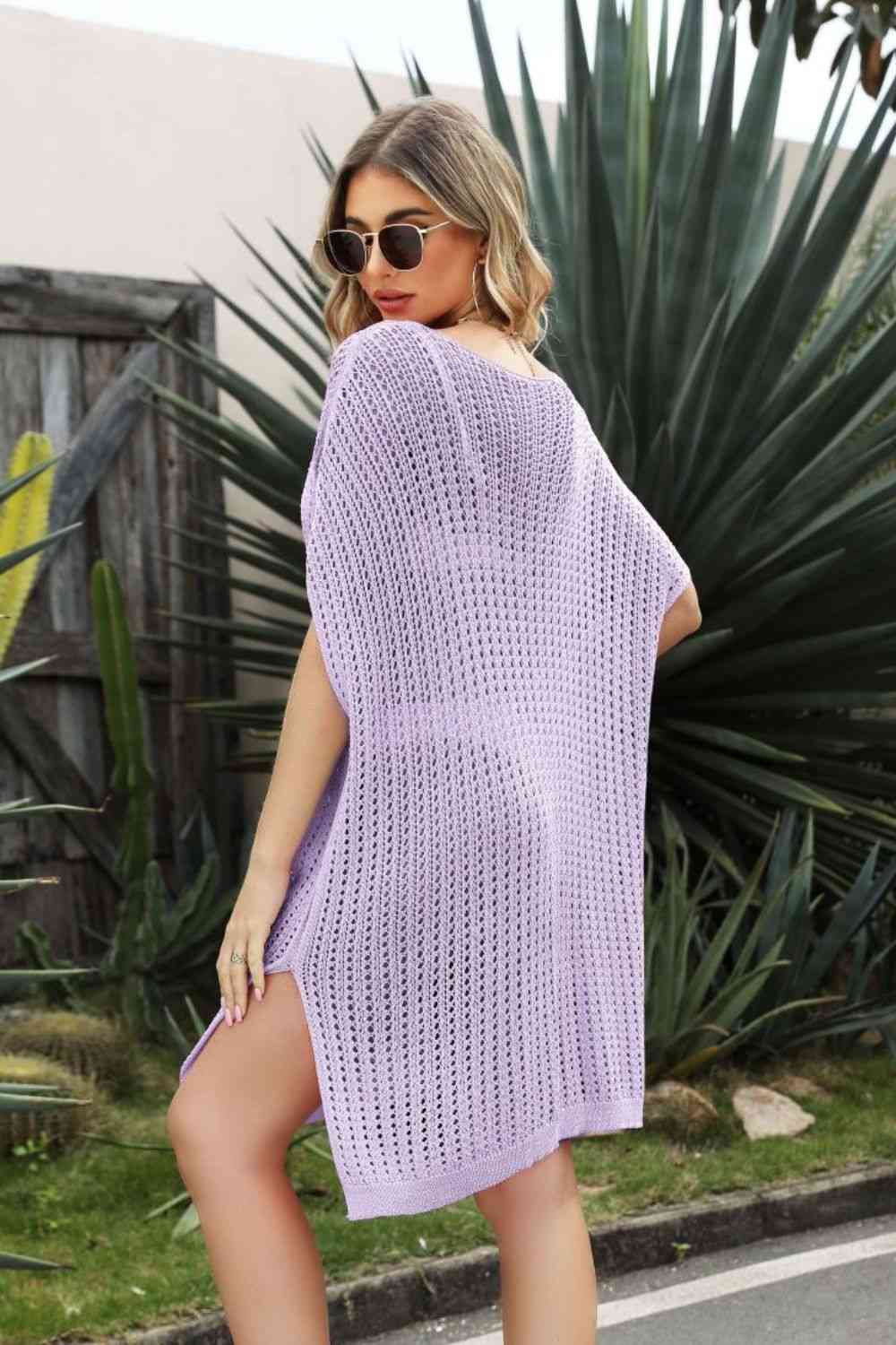 Openwork Side Slit Cover-Up Dress for a perfect OOTD – dress to impress outfits from Amexza