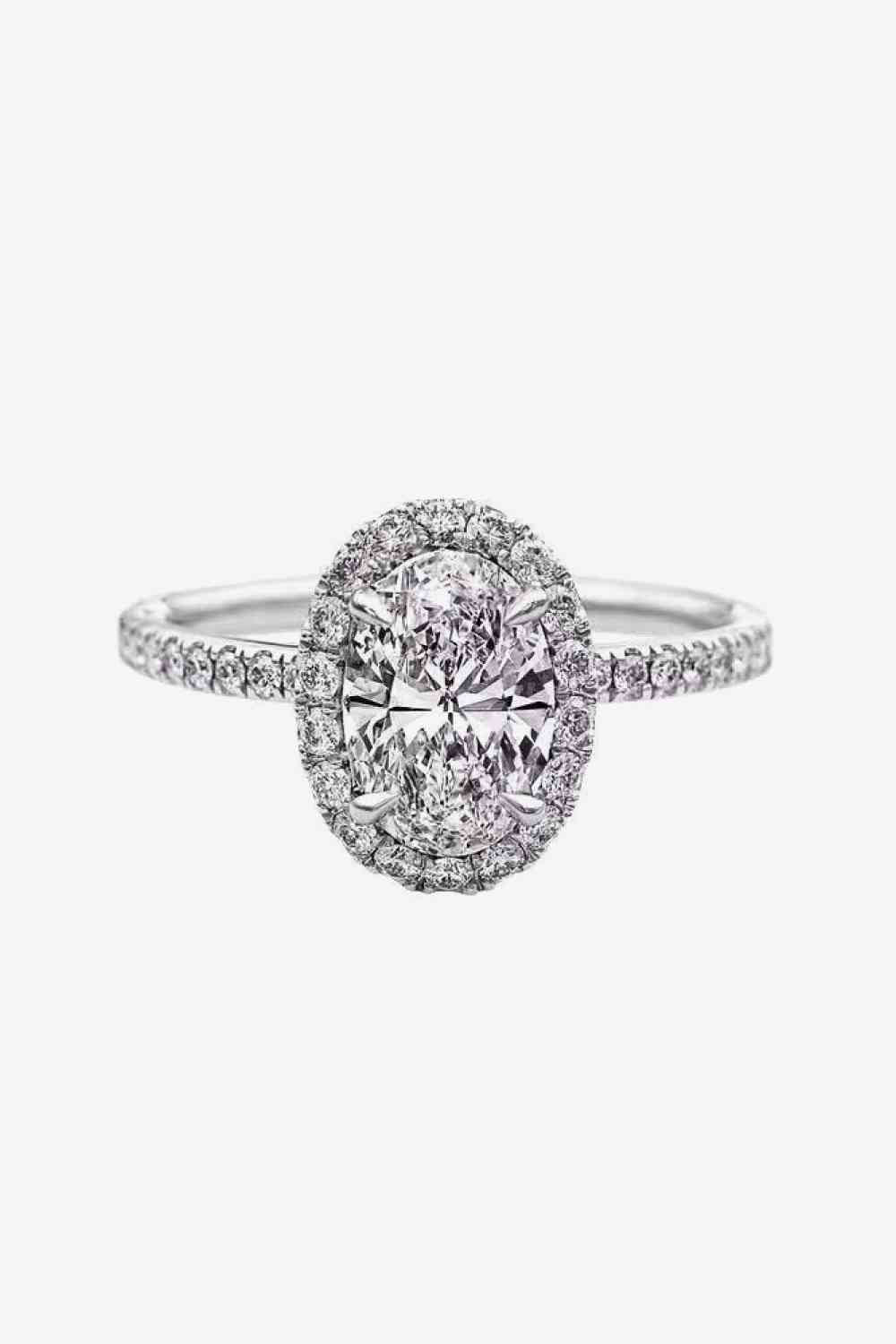 2 Carat Moissanite Platinum-Plated Ring for a perfect OOTD – dress to impress outfits from Amexza