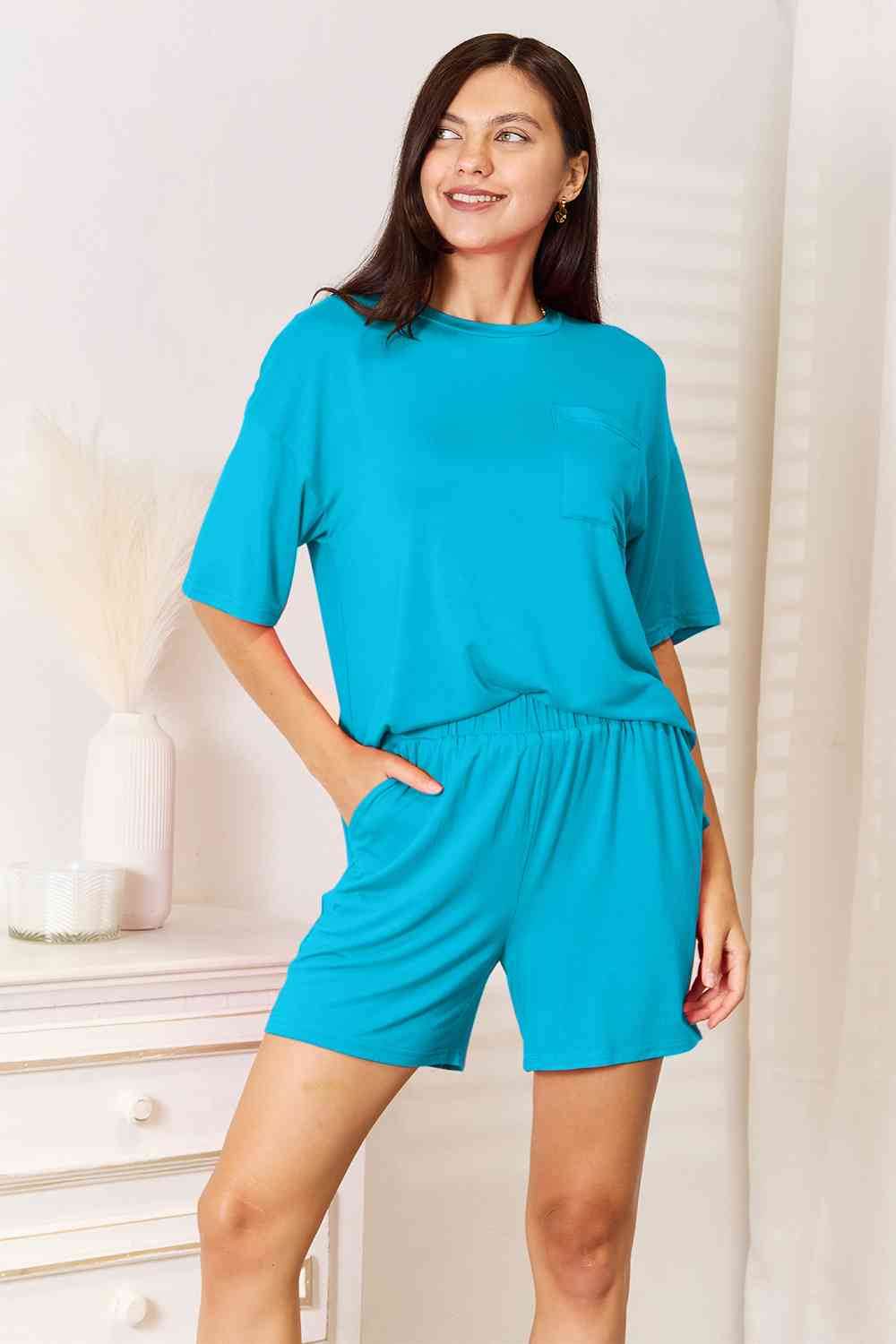 Basic Bae Full Size Soft Rayon Half Sleeve Top and Shorts Set - Amexza