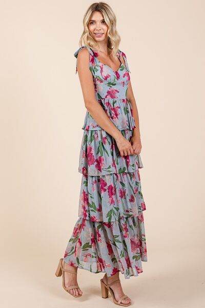 Mittoshop Layered Floral Sweetheart Neck Maxi Dress for a perfect OOTD – dress to impress outfits from Amexza
