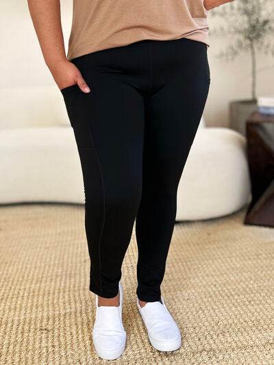 Wide Waistband Sports Leggings Black for a perfect OOTD – dress to impress outfits from Amexza