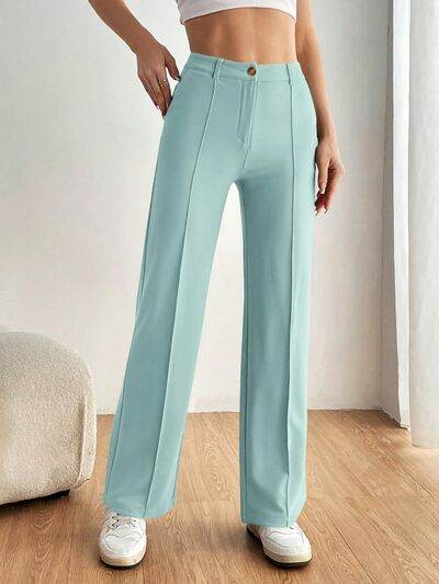 High Waist Wide Leg Pants Tiffany Blue for a perfect OOTD – dress to impress outfits from Amexza