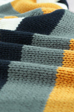 Color Block Round Neck Dropped Shoulder Sweater for a perfect OOTD – dress to impress outfits from Amexza