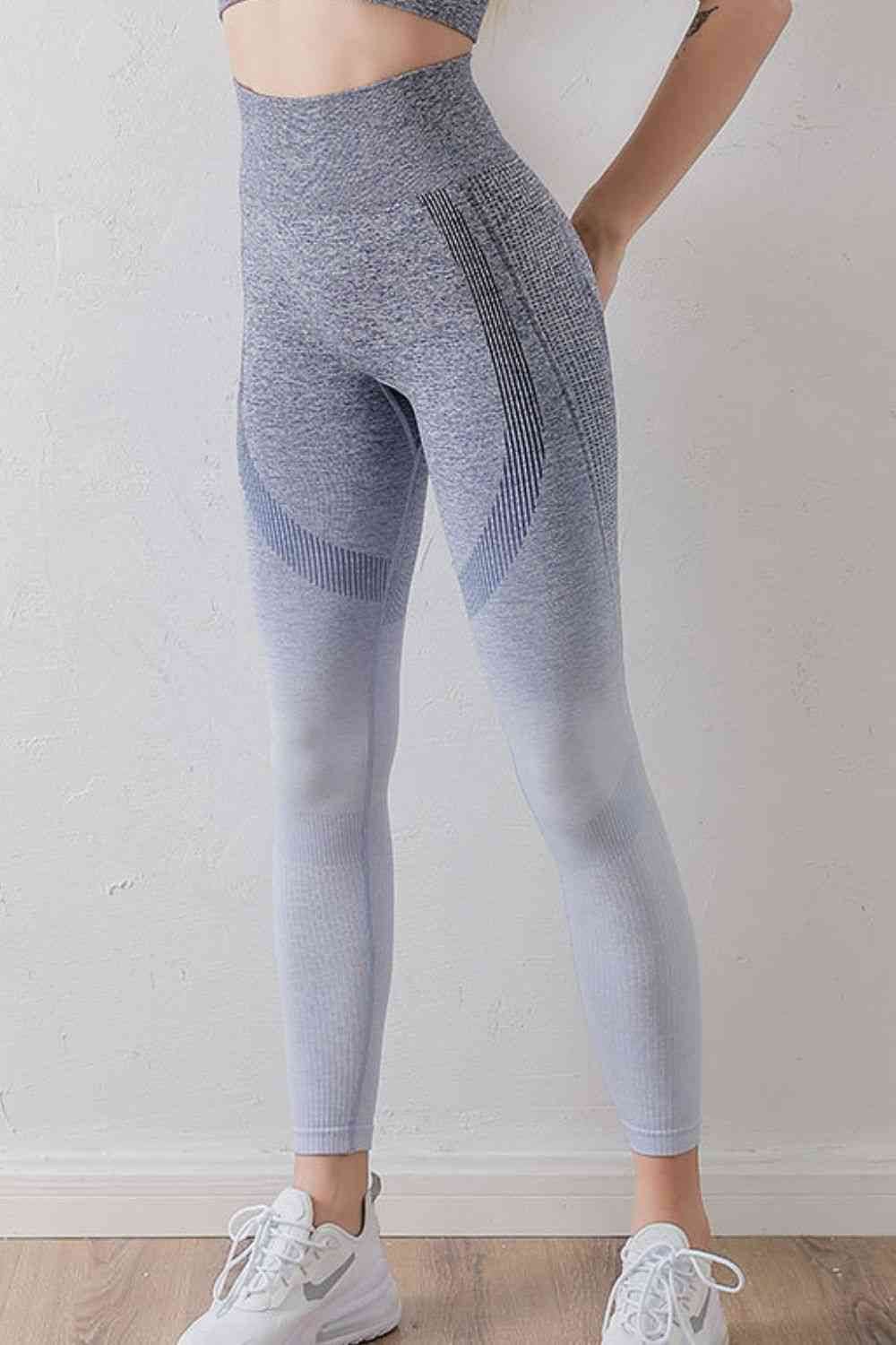 Gradient High Waist Sports Leggings Grey Blue for a perfect OOTD – dress to impress outfits from Amexza