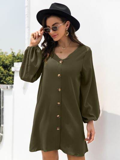 V-Neck Long Sleeve Mini Dress for a perfect OOTD – dress to impress outfits from Amexza