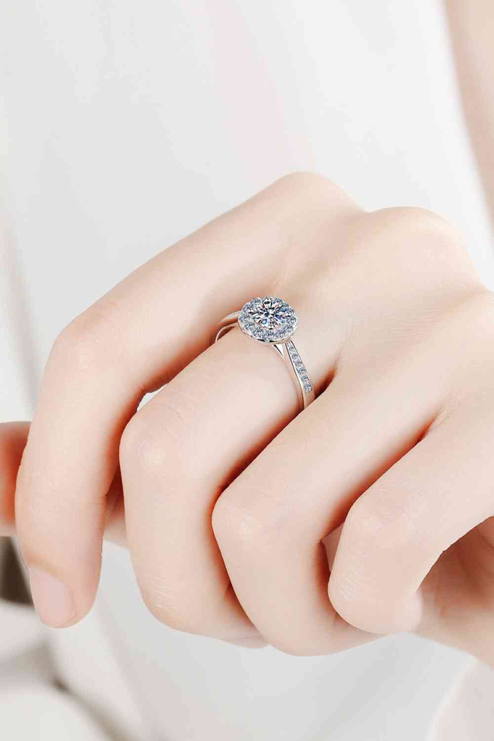 Moissanite 925 Sterling Silver Adjustable Ring for a perfect OOTD – dress to impress outfits from Amexza