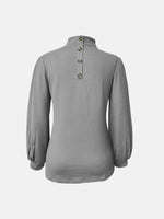 Full Size Mock Neck Long Sleeve T-Shirt - Amexza