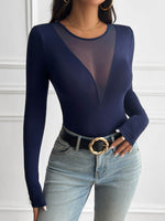 Devine Round Neck Long Sleeve T-Shirt - Amexza