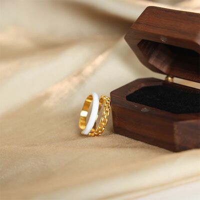 Enamel 18K Gold-Plated Open Ring for a perfect OOTD – dress to impress outfits from Amexza