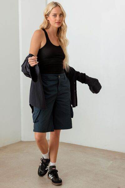 Le Lis Navy Cargo Bermuda Shorts for a perfect OOTD – dress to impress outfits from Amexza